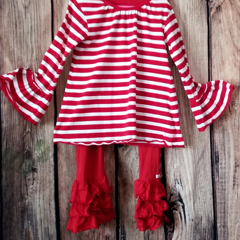 Ruffle Butts Top & Leggings Size 8